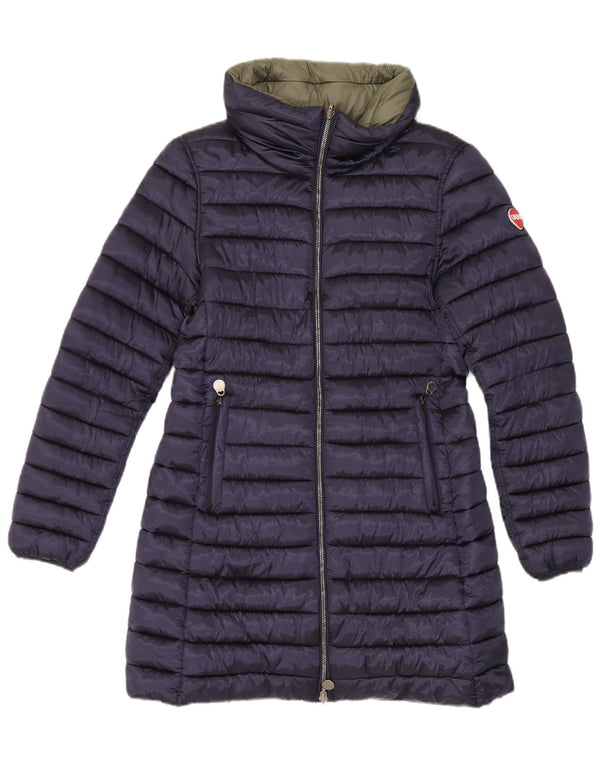 Colmar Abrigo acolchado reversible con capucha para mujer UK 42 Medium Azul marino Nylon