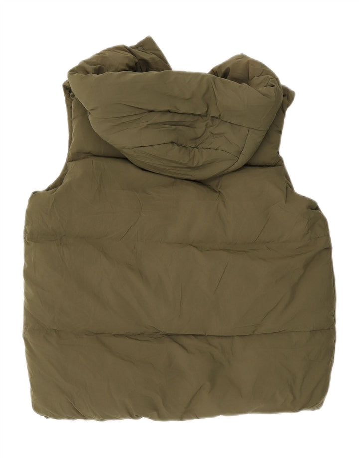 Marks & Spencer Wattierte Damenweste mit Kapuze, UK 12, Mittelgrün, Polyester