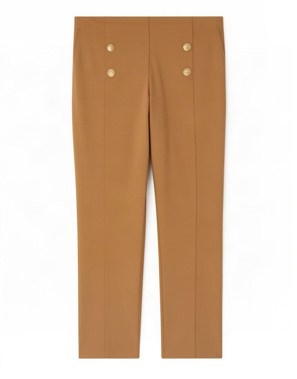 Zara Damen-Hose mit hoher Taille, schmal zulaufend, 2XL, W34, L25, Beige