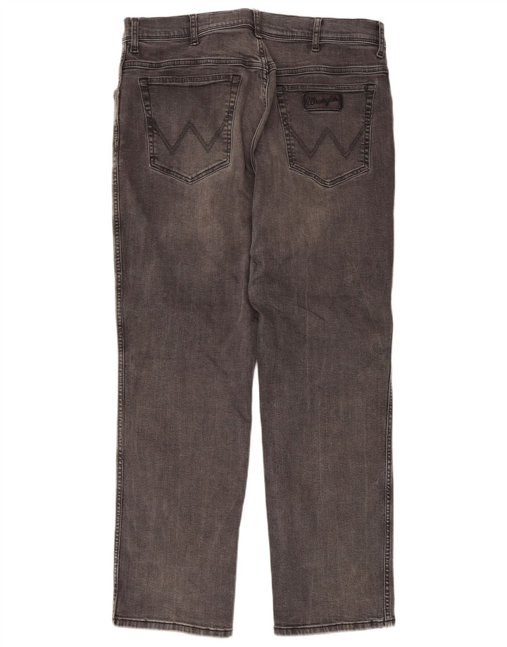 Wrangler Mens Texas Straight Jeans W36 L30 Grey Cotton