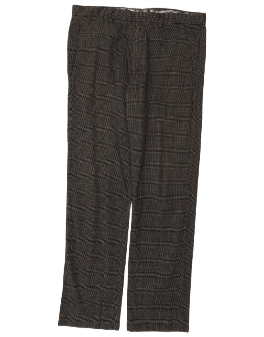 Gap Mens Extra Sim Fit Chino Trousers W34 L32 Grey Check Cotton