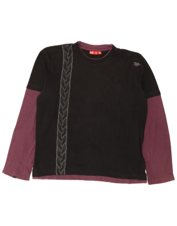 Puma Mens Top Long Sleeve Medium Black Colourblock