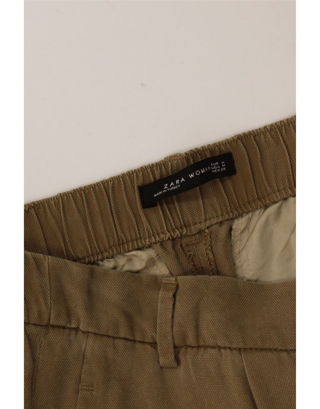Zara Womens Pegged Cropped Trousers Medium W28 L23 Brown