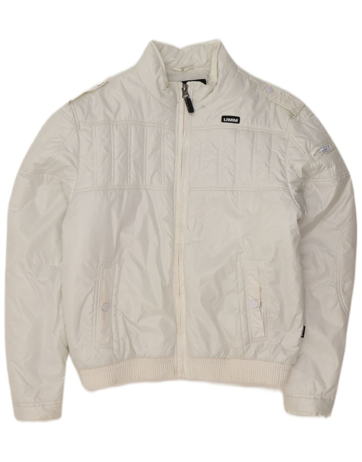 UMM Herre Military Polstret Jakke UK 42 XL Hvid Polyester