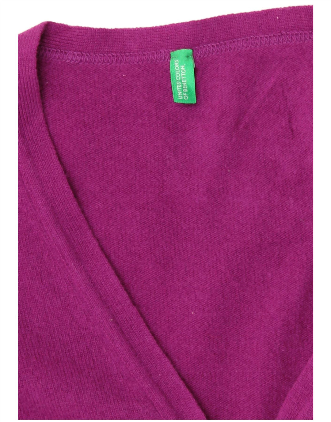 Benetton Womens Cardigan Sweater UK 8 Small Purple Wool