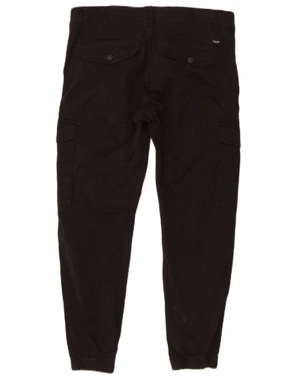 Jack & Jones Mens Tapered Joggers Cargo Pantalones W34 L26 Algodón Negro