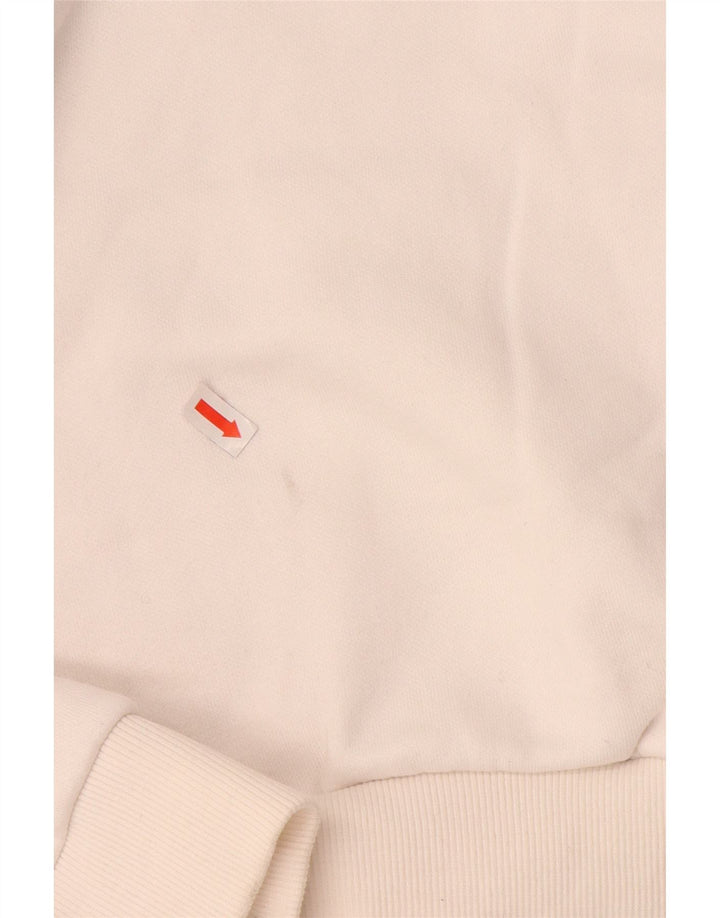 KAPPA Mens Graphic Hoodie Jumper Medium White Colourblock Cotton