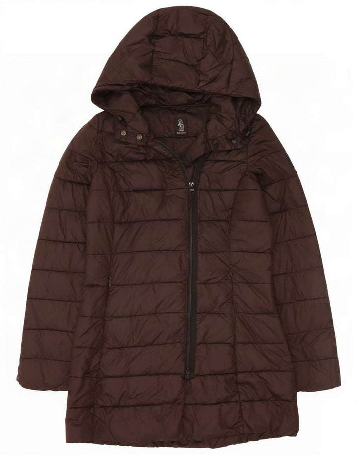 Giacca imbottita con cappuccio da donna Refrigue UK 10 piccola marrone