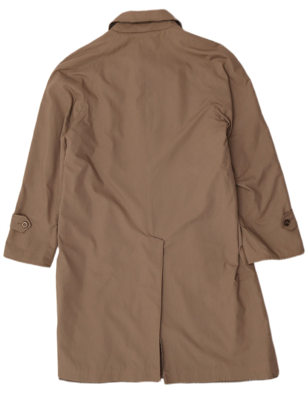 Vintage Mens Reversible Overcoat UK 40 Large Beige Check Polyester