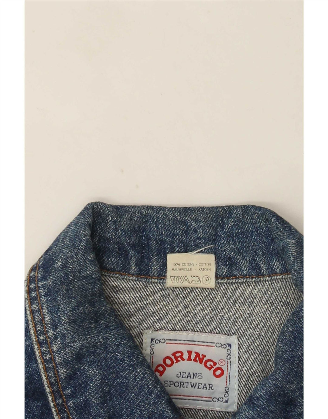 Doringo Dame Crop Denim Jacket UK 10 Small Blue Cotton
