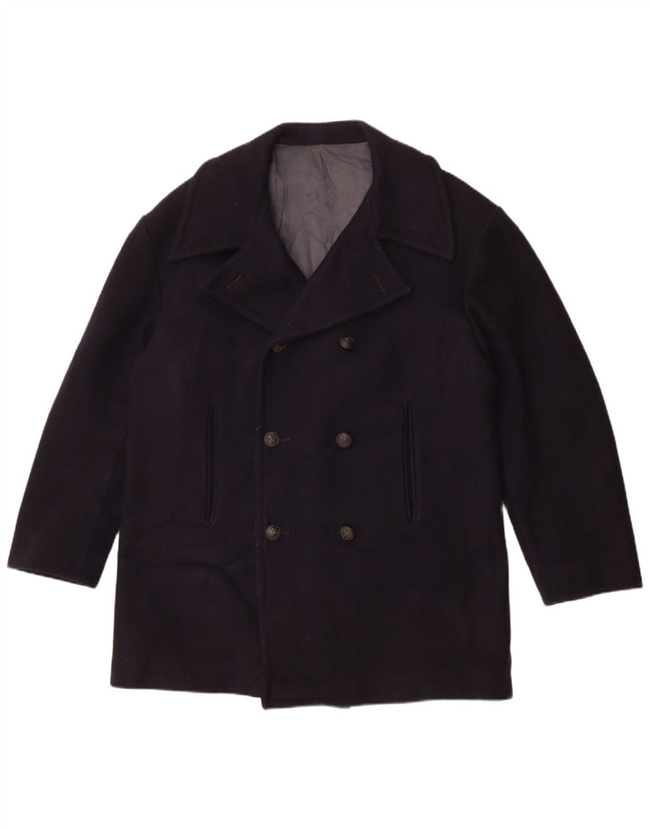 Vintage Mens Pea Coat IT 52 XL Navy Blue