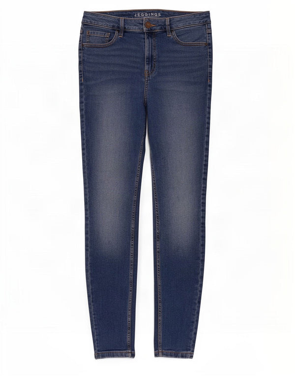 Marks & Spencer Womens Jegging Jeans UK 12 Medium W30 L30 Blue Cotton
