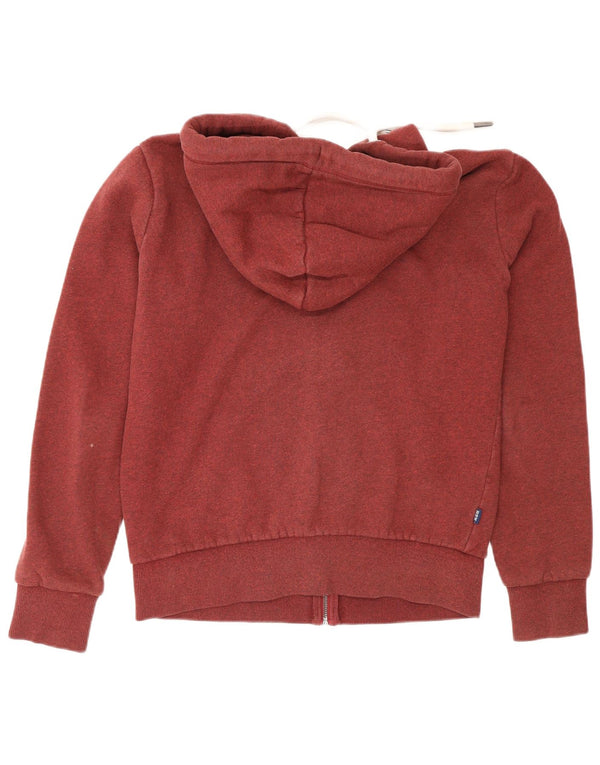 Męski sweter z kapturem i zamkiem Superdry o regularnym kroju, mały, bordowy, bawełniany
