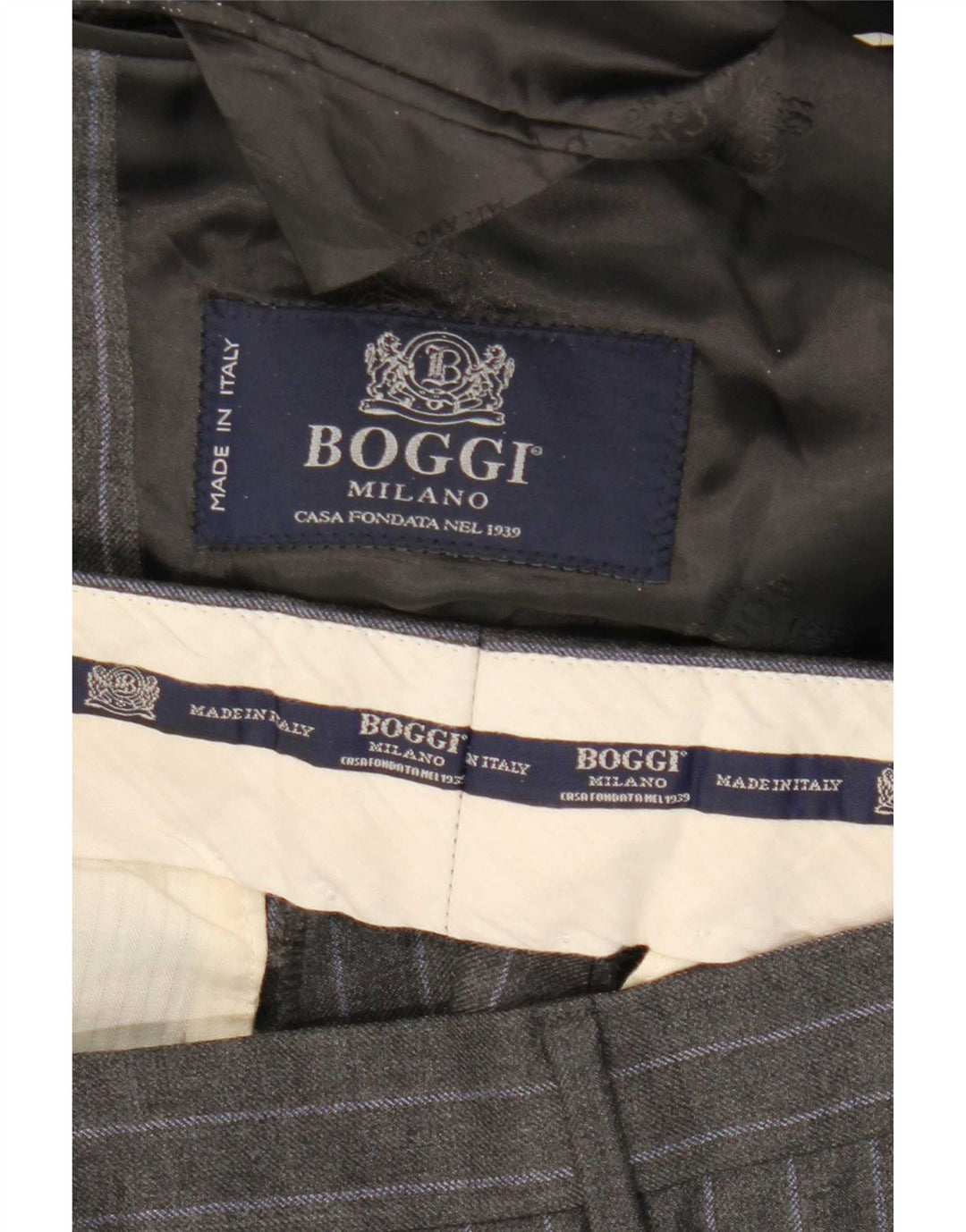 Ανδρική φόρμα 2 κουμπιών Boggi IT 48 Medium W31 L32 Γκρι μαλλί