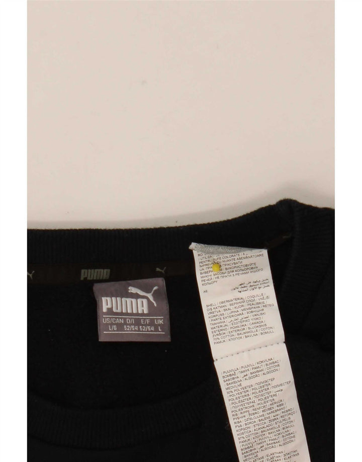 Puma Herren Grafik-Sweatshirt-Pullover, groß, schwarze Baumwolle