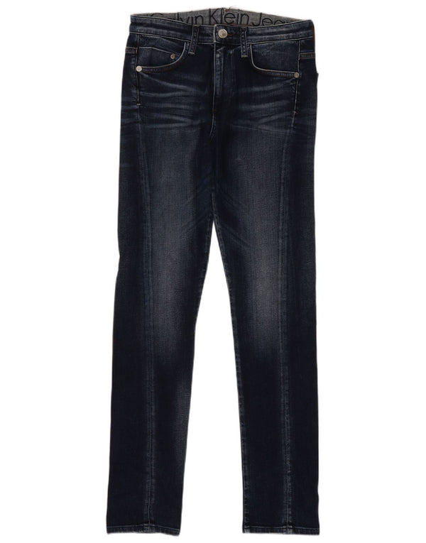 Calvin Klein Womens Slim Jeans W29 L30 Navy Blue Cotton