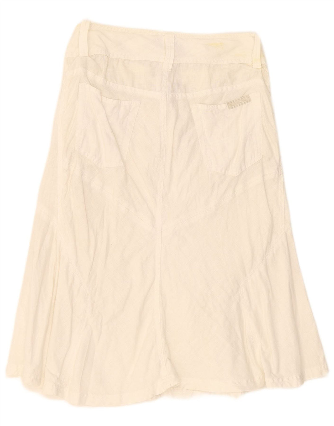 Marlboro Classics Womens A-Line Skirt EU 42 Large W30 White Linen