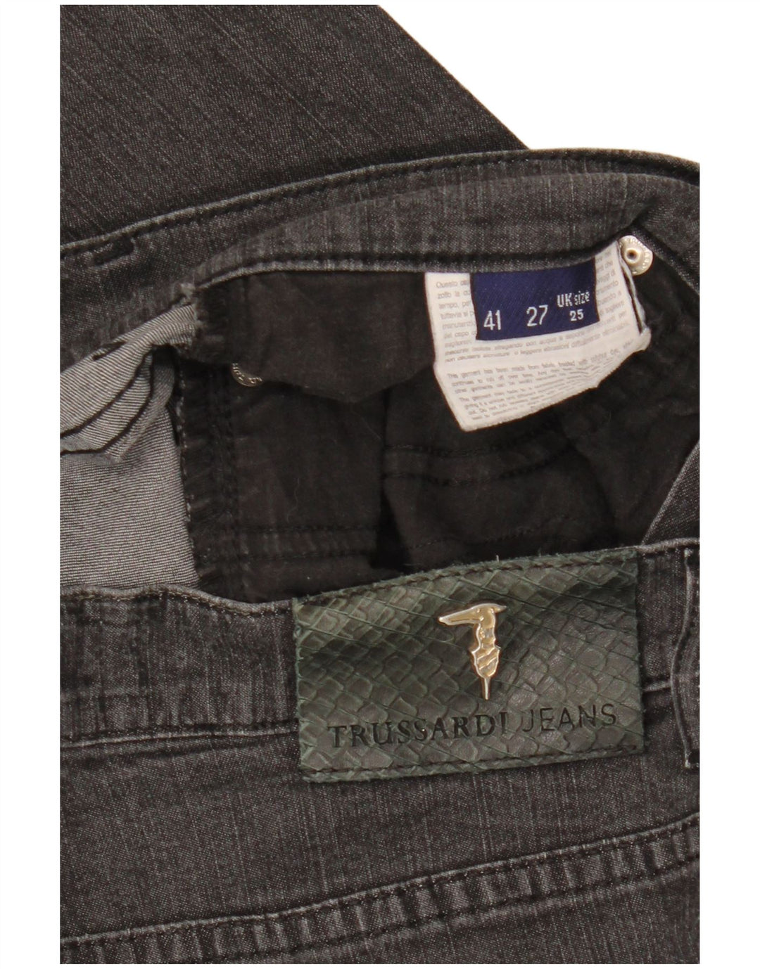TRUSSARDI Womens Straight Jeans W25 L29 Black Cotton