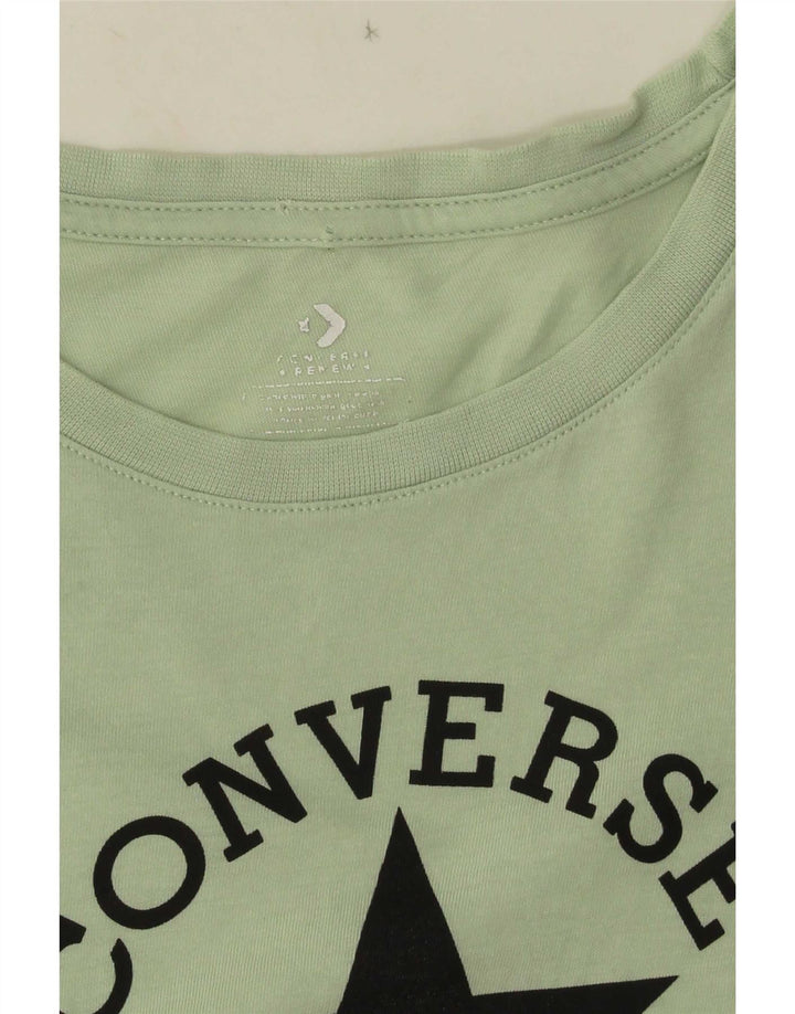 Converse Damen Grafik T-Shirt Top UK 10 Small Grün