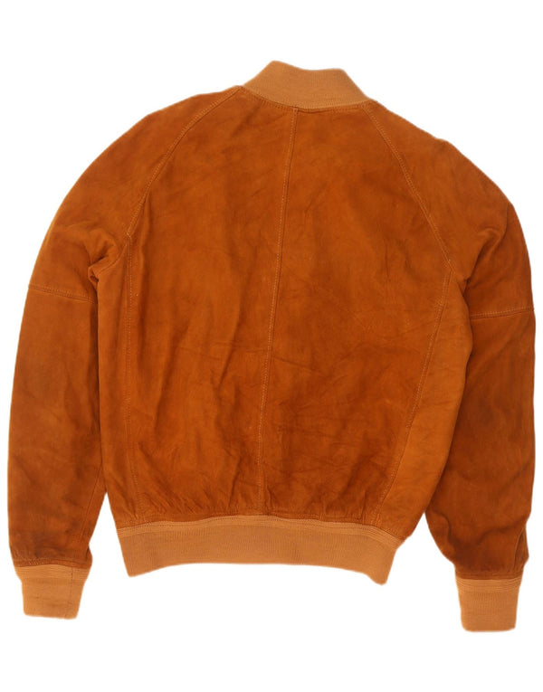 Vintage Mens Suede Bomber Jacket UK 38 Medium Beige