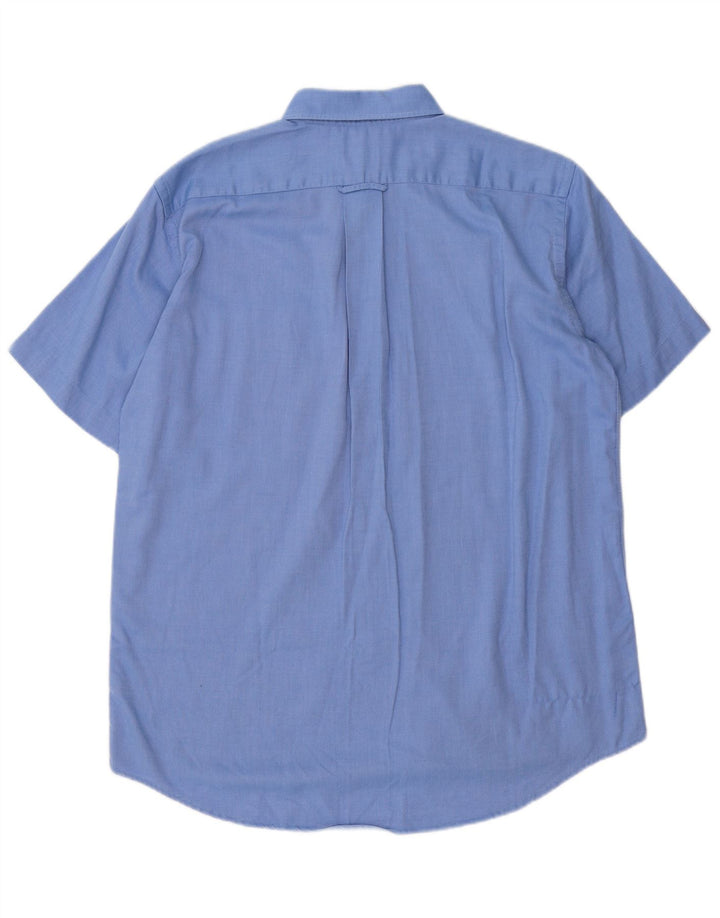 Lacoste Herren-Kurzarmhemd, Größe 40, mittelblaue Baumwolle