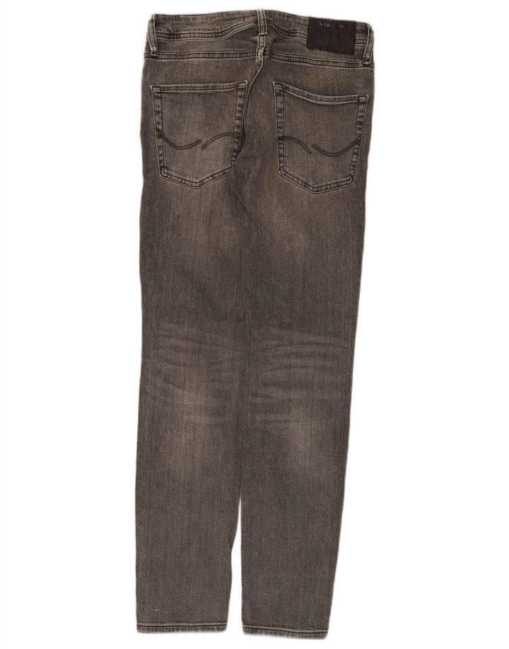 JACK & JONES Mens Distressed Slim Jeans W30 L30 Grey Cotton