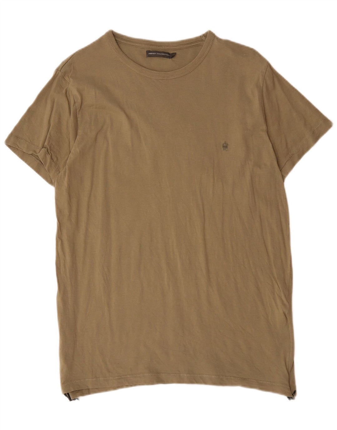 French Connection T-Shirt Homme Haut Large Kaki Coton