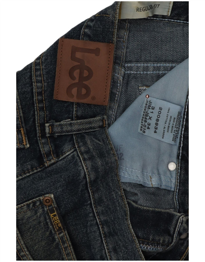 Lee Herre Regular Fit Straight Jeans W31 L31 Blå Bomuld