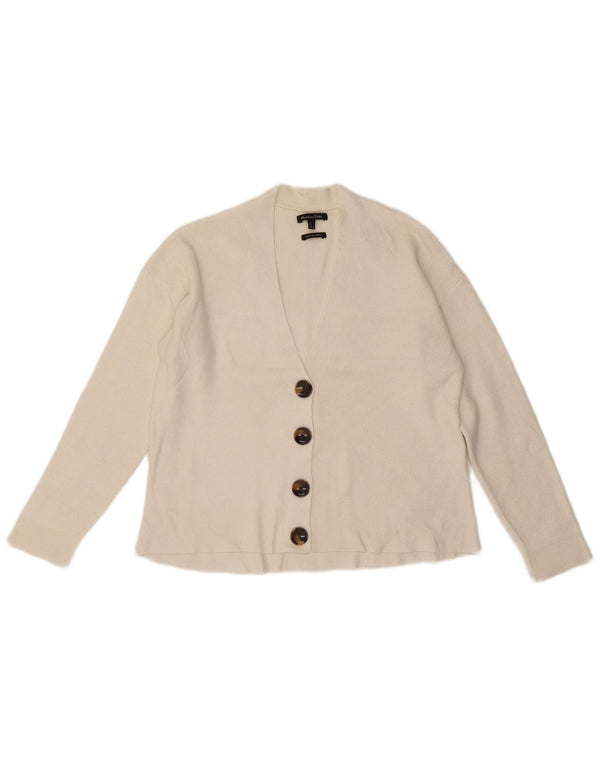 Massimo Dutti Cardigan court pour femme UK 10 Petite viscose blanche