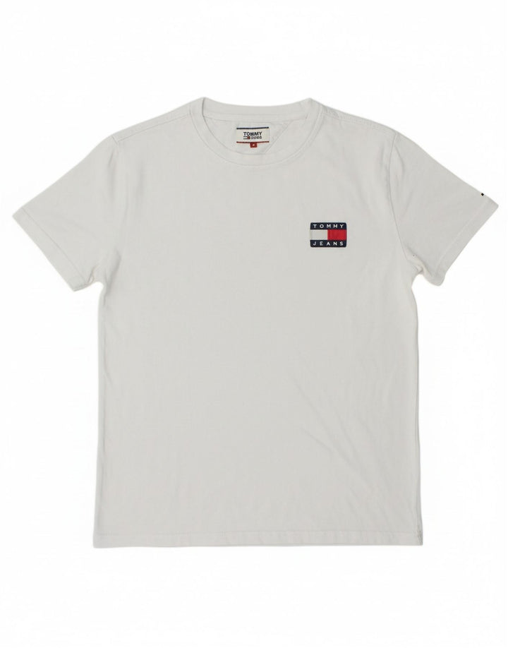 TOMMY HILFIGER Mens T-Shirt Top Small White Cotton