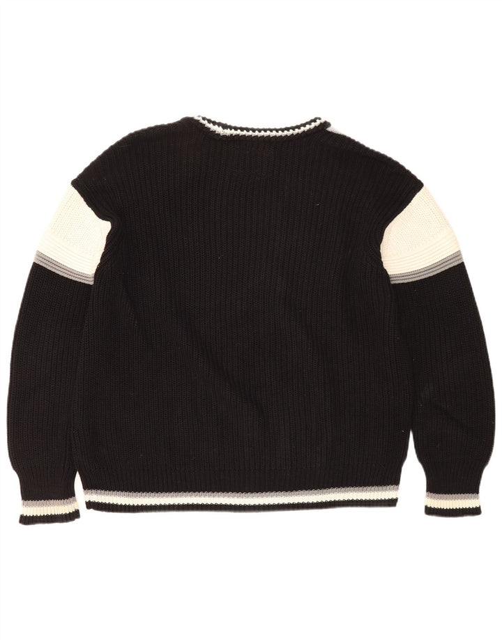 Superdry Herren-Pullover mit grafischem Rundhalsausschnitt, Mittelschwarz, Farbblock