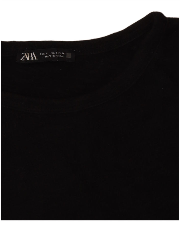 Zara Dame Top 3/4 ærme UK 10 Lille Sort