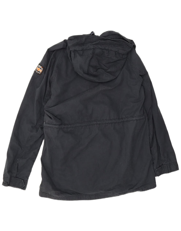 Męska kurtka parka z kapturem Superdry UK 46 3XL Granatowa, bawełniana