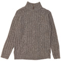 Marks & Spencer Herre sweater med lynlåshals, stor grå flækket akryl
