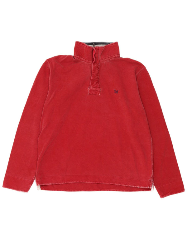 Besætningstøj Herre Zip Neck Sweatshirt Jumper Medium Rød Bomuld