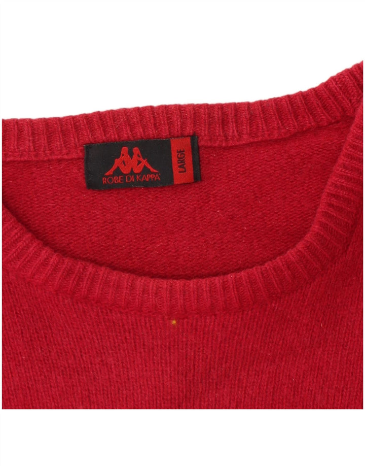 Kappa Herren-Pullover mit U-Boot-Ausschnitt, groß, rote Lammwolle