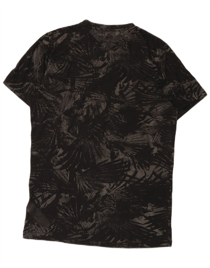 Diesel Męski T-shirt Top Duży Czarny Kwiatowy Poliester
