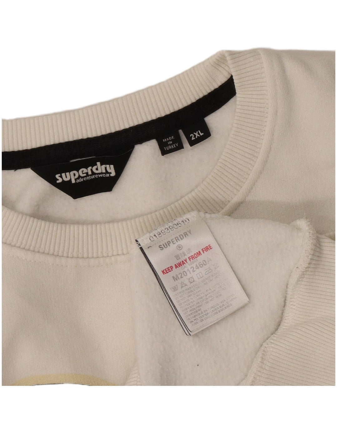 Superdry Mens Graphic Sweatshirt Jumper 2XL White Cotton
