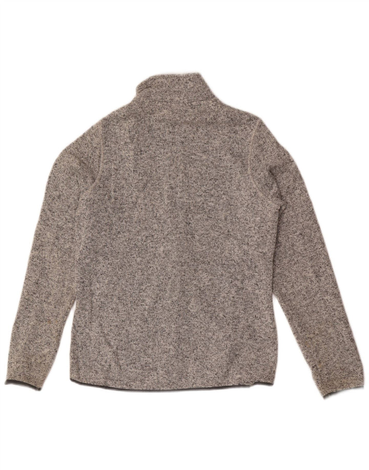 Eddie Bauer Womens Tracksuit Top Jacket UK 14 Medium Grey Flecked Polyester