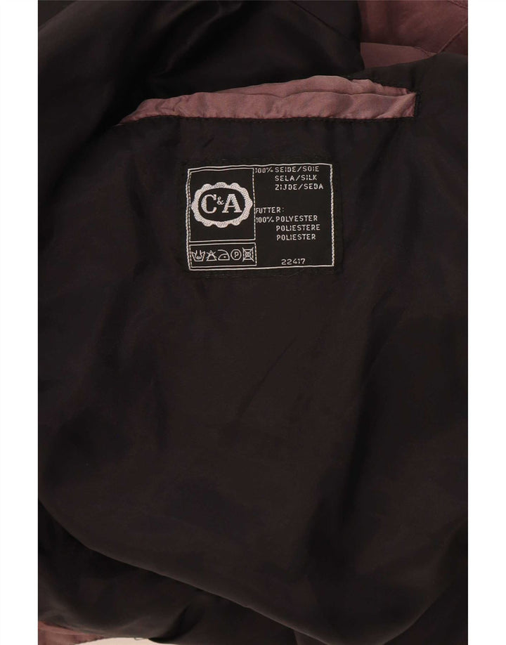 C&A Mens Double Breasted Bomber Jacket EU 52/54 XL Purple Silk