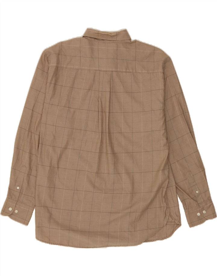 DOCKERS Mens Stain Defender Shirt Large Beige Check Cotton Vintage Dockers and Second-Hand Dockers from Messina Hembry 