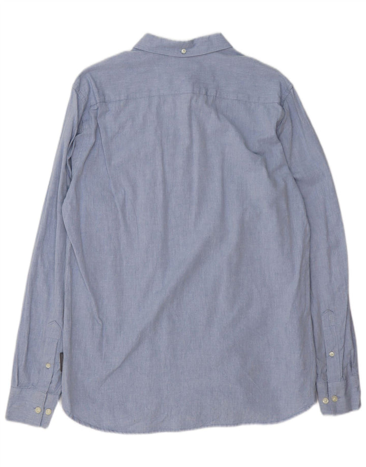 French Connection Mens Shirt Large Blue Cotton