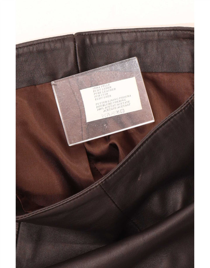 Vintage Womens Mini Leather Skirt IT 40 Small W28 Black
