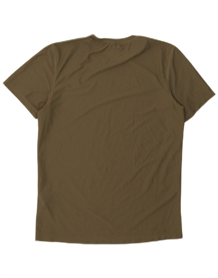 Adidas Mens T-Shirt Top Small Khaki Polyester