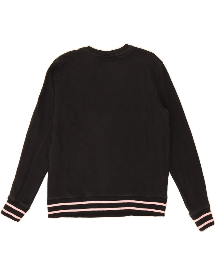 FILA Womens Graphic Sweatshirt Jumper UK 14 Medium Black Cotton Vintage Fila and Second-Hand Fila from Messina Hembry 