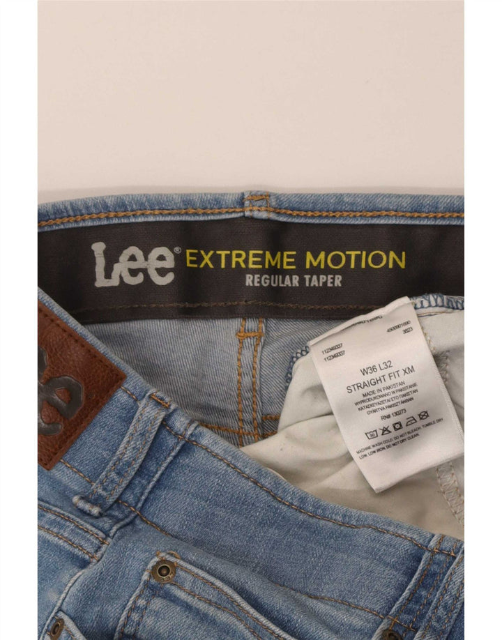 Lee Mens Extreme Motion Regular Tapered Jeans W36 L32 Blue Cotton