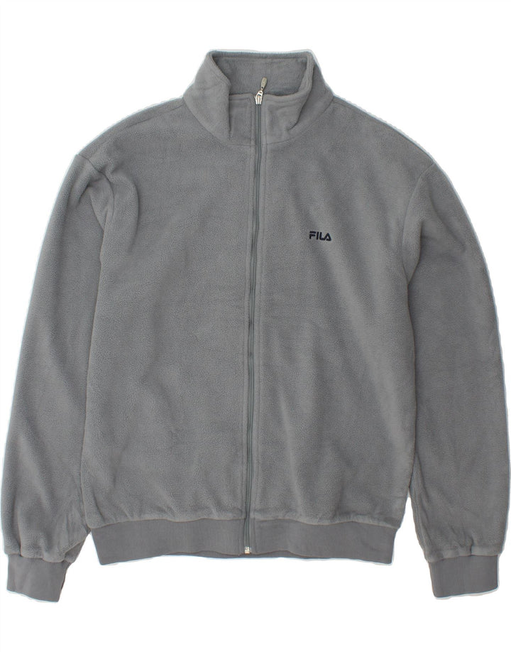 FILA Mens Fleece Jacket UK 36 Small Grey Polyester Vintage Fila and Second-Hand Fila from Messina Hembry 