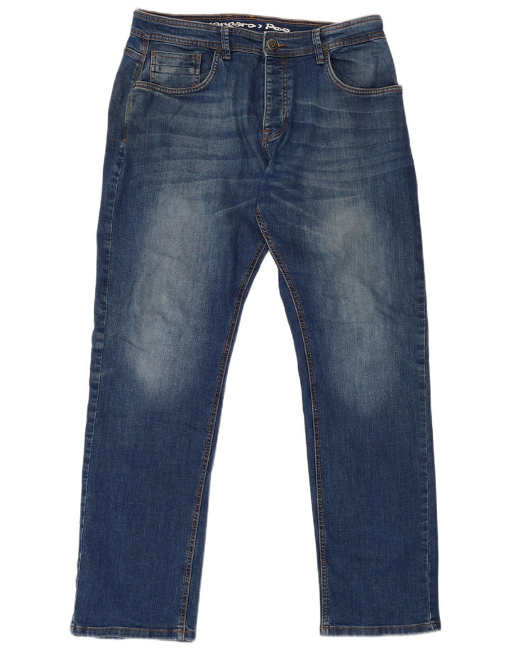 Kangaroo Poo Mens Straight Jeans W36 L32 Blue Cotton