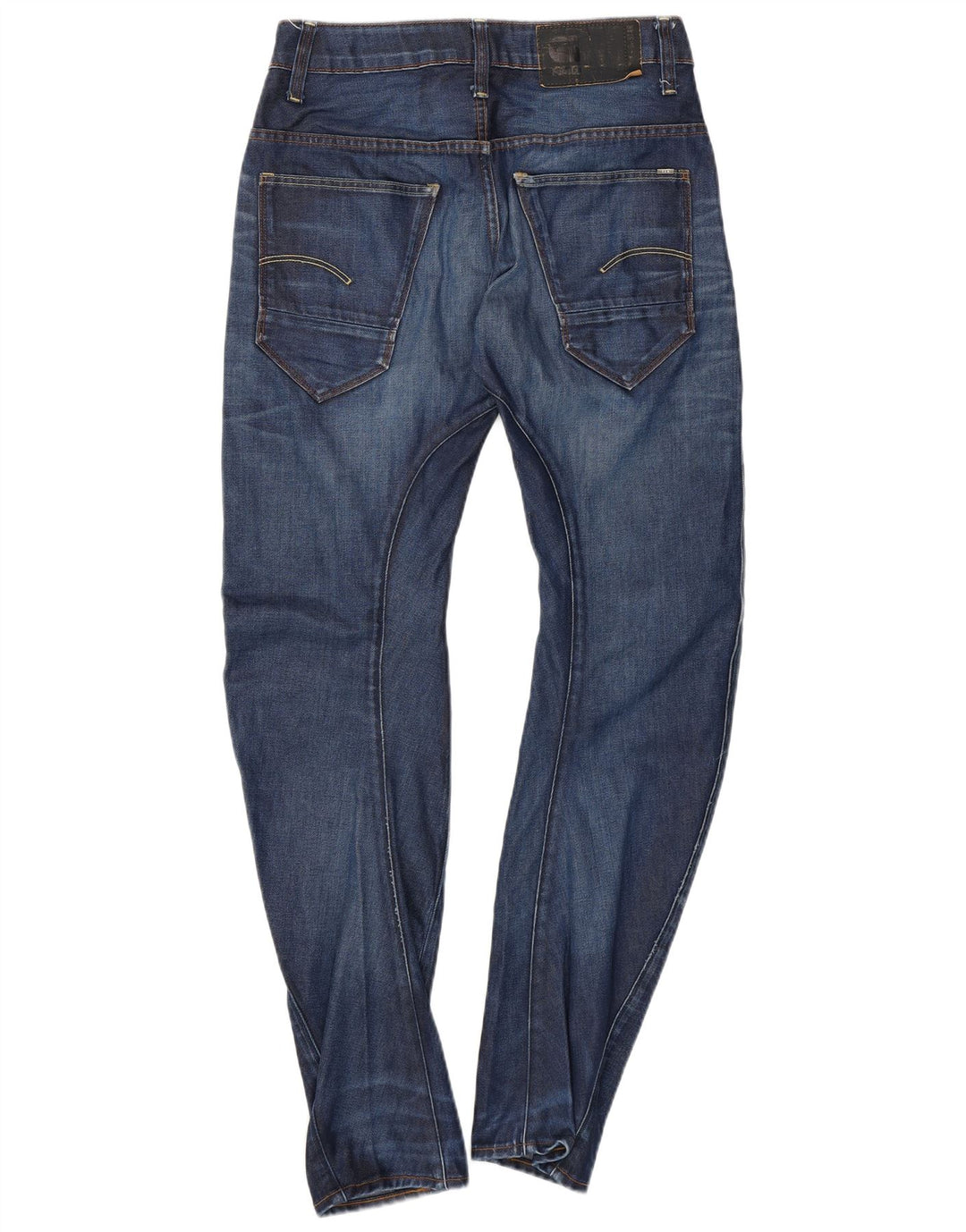 G-Star Mens 3D Arc Distressed Slim Jeans W28 L32 Blue Cotton