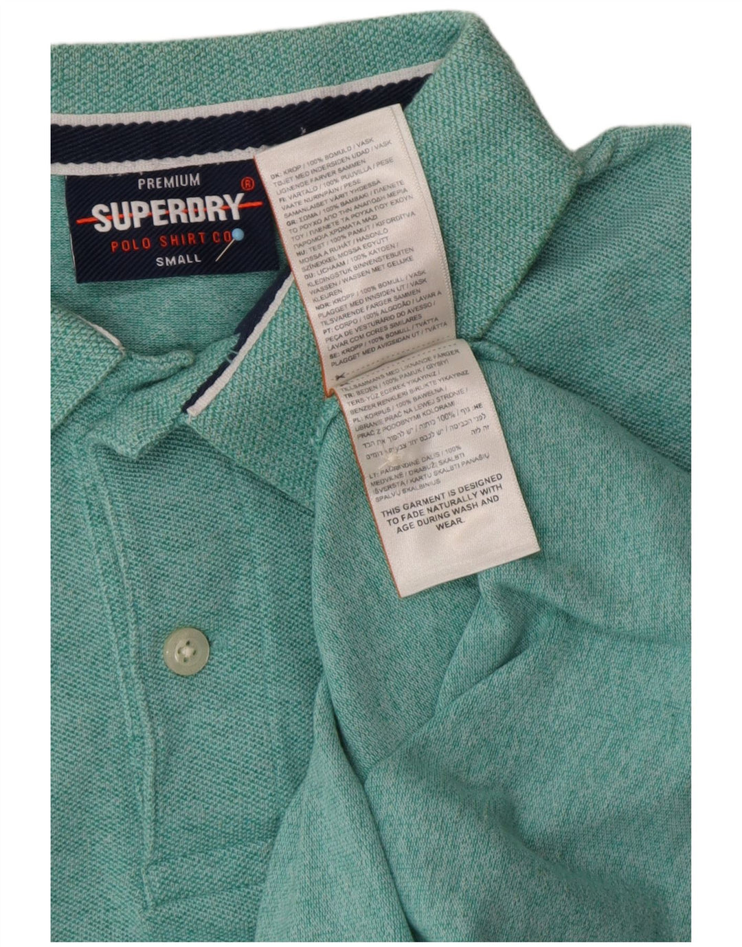 Polo da uomo SUPERDRY piccola in cotone verde